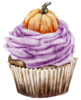 acuarela de pintura de mano de cupcake de halloween png