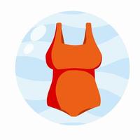 Red bathing suit. Women beachwear. vector