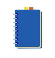 Notepad. Closed notebook for writing. School book or textbook for studying. Flat cartoon vector