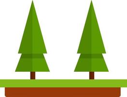 Forest. Green tree. Wood and nature. Grass and earth. Cartoon flat illustration. Summer season vector