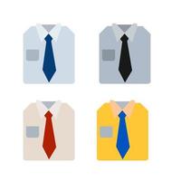 Red tie and shirt collar. Business clothing vector