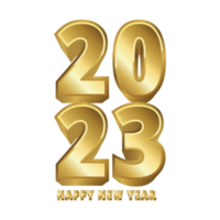 felice anno nuovo 2023 celebrazione testo 3d png