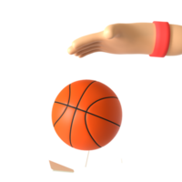 basket-ball tenant le rendu 3d du geste de la main isolé sur fond transparent. ui ux design d'icônes tendance web et application png