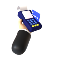 kreditkort svepande hand gest 3D-rendering isolerad på transparent bakgrund. ui ux-ikondesign webb- och apptrend png