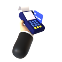 Credit Card Swiping Hand Gesture 3D rendering isolated on transparent background. Ui UX icon design web and app trend png