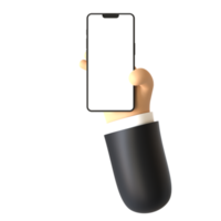 Smartphone Holding Hand Gesture 3D rendering isolated on transparent background. Ui UX icon design web and app trend png