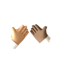 Praying Hands Gesture 3D rendering isolated on transparent background. Ui UX icon design web and app trend png