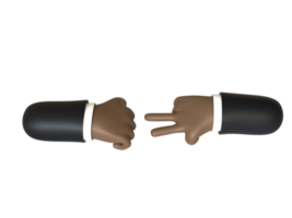 Rock Paper Scissors Hand 3D rendering isolated on transparent background. Ui UX icon design web and app trend png