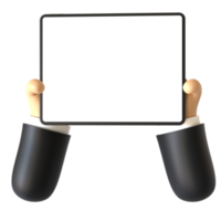 Tablet Touch Hand Gesture 3D rendering isolated on transparent background. Ui UX icon design web and app trend png