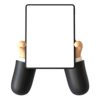 Tablet Touch Hand Gesture 3D rendering isolated on transparent background. Ui UX icon design web and app trend png