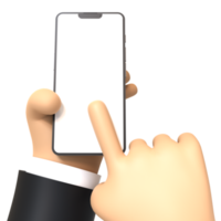 Mobile Using Hand Gesture 3D rendering isolated on transparent background. Ui UX icon design web and app trend png