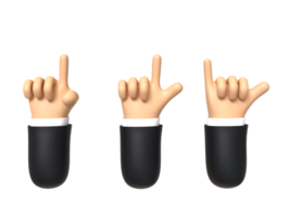 Pointing Hand Gesture 3D rendering isolated on transparent background. Ui UX icon design web and app trend png