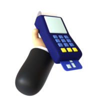 Card Terminal Holding 3D rendering isolated on transparent background. Ui UX icon design web and app trend png