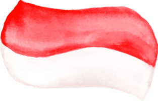 elemento de aquarela indonésia merdeka png
