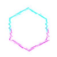 fel hexagon neon effekt gränsen transparent bakgrund png