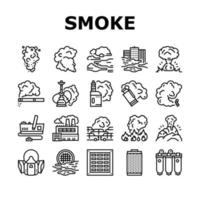 conjunto de iconos de colección de vapor de humo y niebla vector
