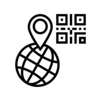 bar code worldwide location line icon vector isolated illustration