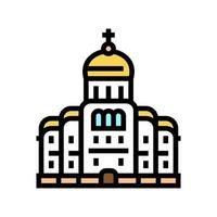 church or monastery christianity building color icon vector illustration