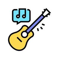 playing on guitar color icon vector illustration