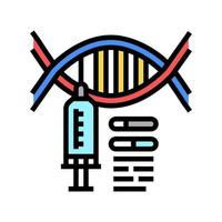 syringe molecular genetic color icon vector illustration