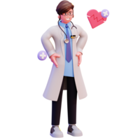 Ilustración de médico masculino de personaje 3d png
