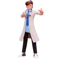 Ilustración de médico masculino de personaje 3d png