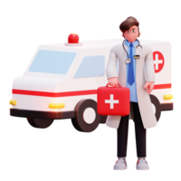 3D Character Male Doctor Illustration png