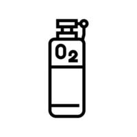 ilustración de vector de icono de línea de tanque de oxígeno