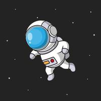 astronaut cartoon in outer space vector