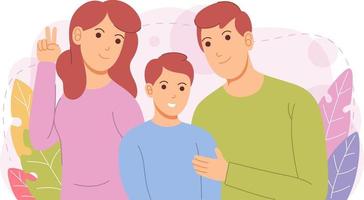 portrait of a happy family vector