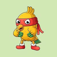 vector cartoon bird ready to fight