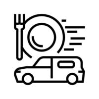 food delivery line icon vector illustration