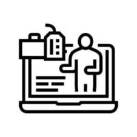 blogging reputation management line icon vector illustration