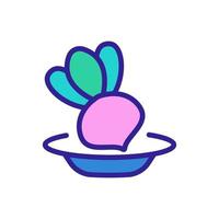 turnip on plate icon vector outline illustration