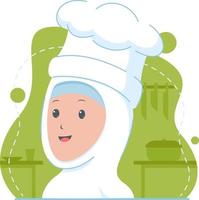 portrait of a chef with a cute face vector