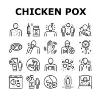 Chicken Pox Disease Collection Icons Set Vector