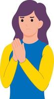 flat design pray for ukraine illustration vector