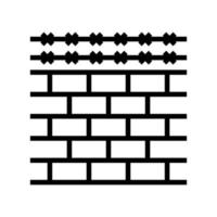 fence with barbed wire line icon vector illustration