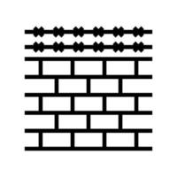 fence with barbed wire line icon vector illustration