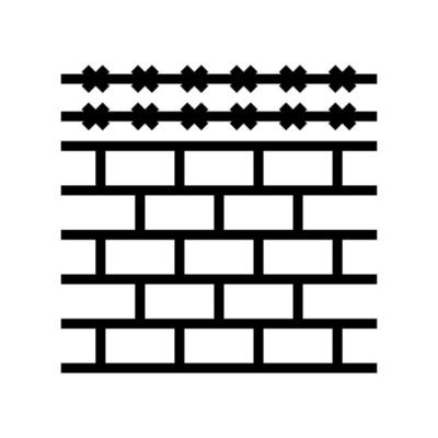 fence with barbed wire line icon vector illustration