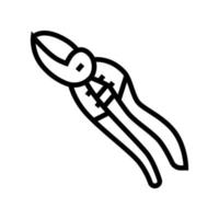 secateurs gardening tool line icon vector illustration