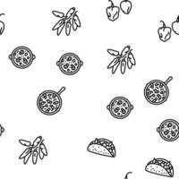 Chili Spicy Natural Vegetable Vector Seamless Pattern