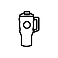 automatic thermo cup with handle icon vector outline illustration