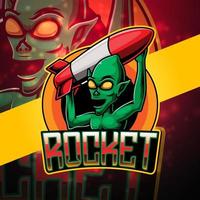 diseño de logotipo de mascota alien esport vector