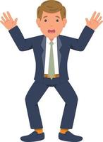 office man with happy expression vector