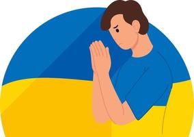 flat design pray for ukraine illustration vector