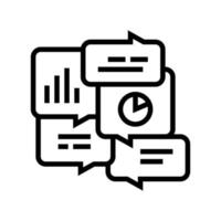 office tasks discussing line icon vector illustration