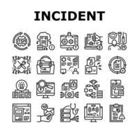 conjunto de iconos de colección de gestión de incidentes vector