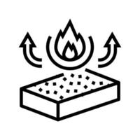 fire resistance mineral wool line icon vector illustration