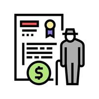 pension allowance color icon vector illustration